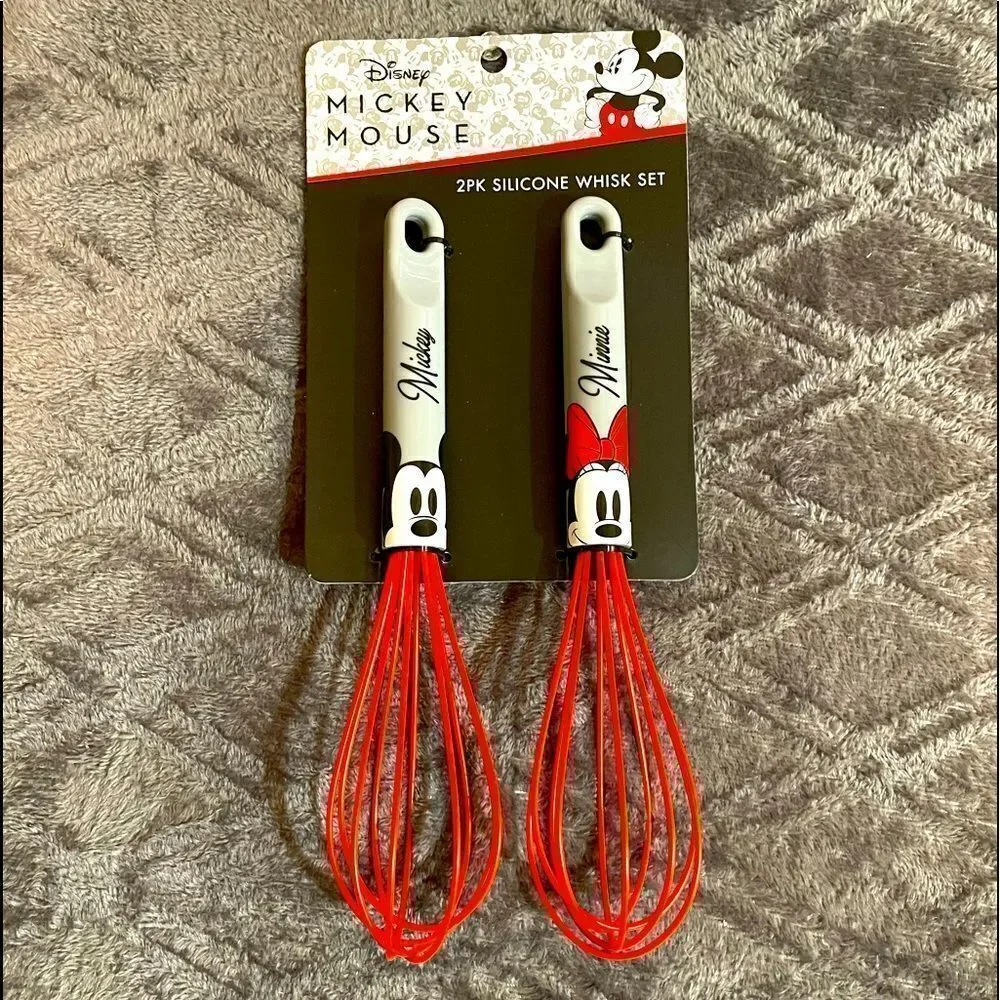 Disney Mickey & Minnie set of 2 silicone whisk NWT